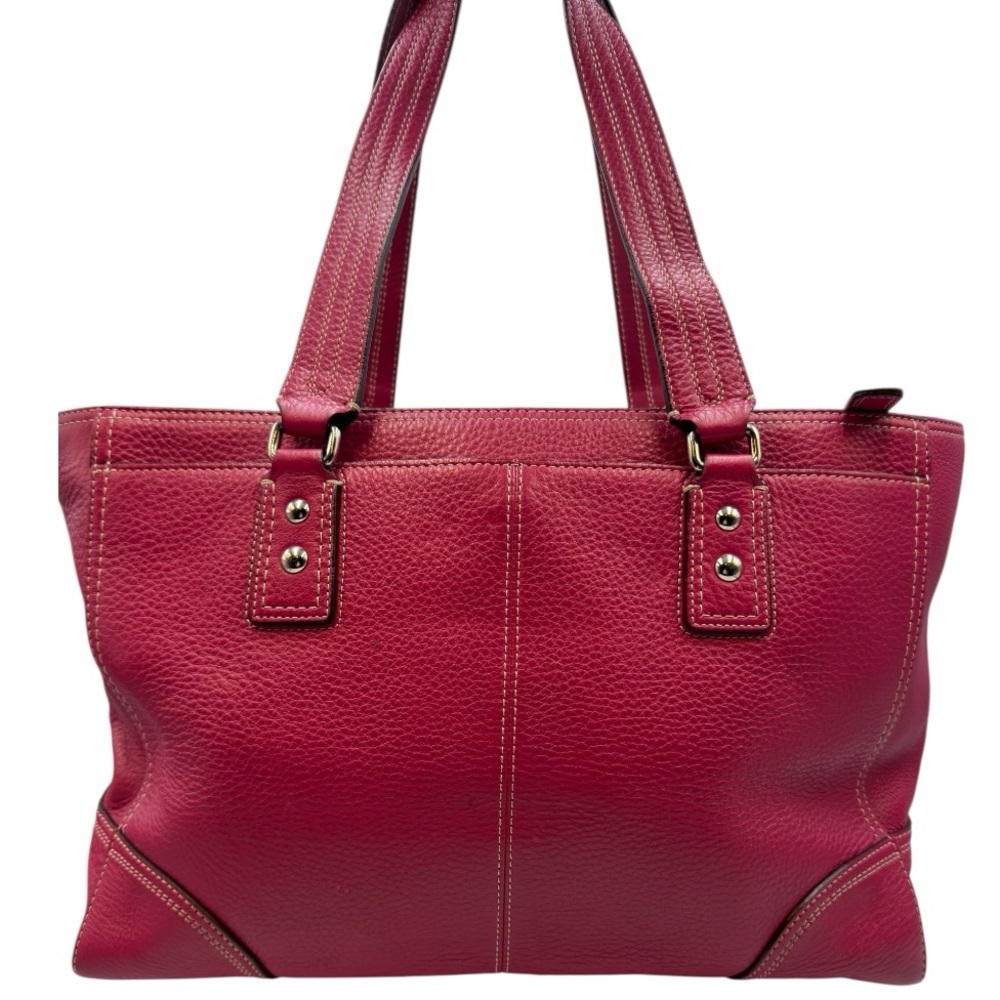 Coach Hampton Pebbled leather Tote Handbag L0973-F13960 Raspberry - Picture 2 of 11